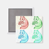 Pop Art Panda Beer Magneet (Voorkant / Achterkant)