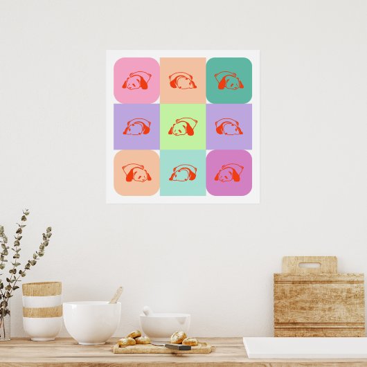 Pop Art Panda Beer Mix Poster (Keuken)