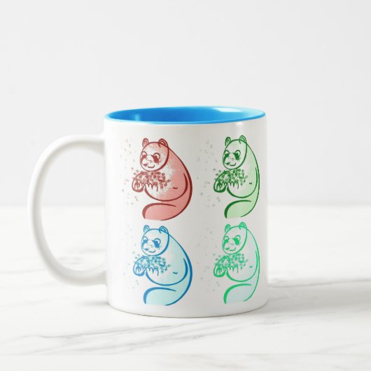 Pop Art Panda Beer Tweekleurige Koffiemok (Links)