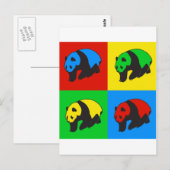 Pop Art Panda Briefkaart (Voorkant / Achterkant)