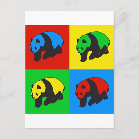 Pop Art Panda Briefkaart (Voorkant)