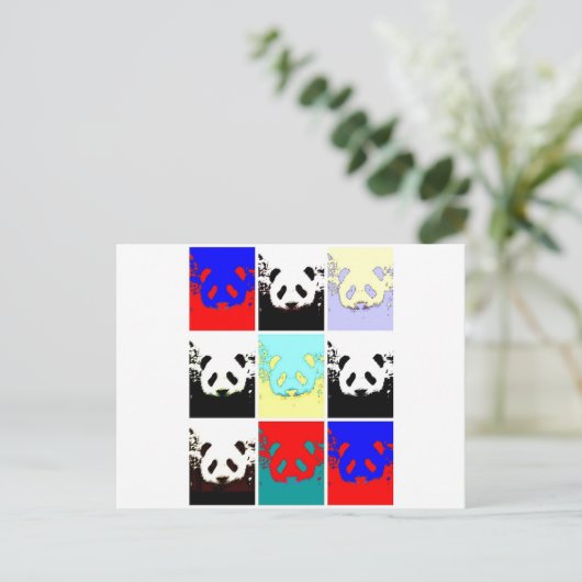 Pop Art Panda Briefkaart (Staand voorkant)