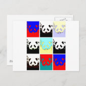 Pop Art Panda Briefkaart (Voorkant / Achterkant)