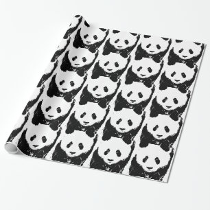 Pop Art Panda Christmas Gift Wrap Cadeaupapier
