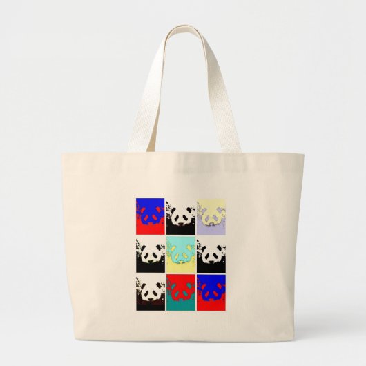 Pop Art Panda Grote Tote Bag (Voorkant)