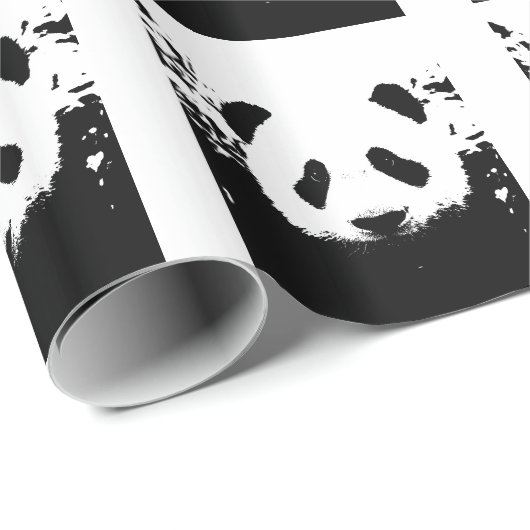 Pop Art Panda kerst inpakpapier (Rol Hoek)