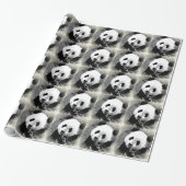 Pop Art Panda Kerst Inpakpapier (Uitgerold)