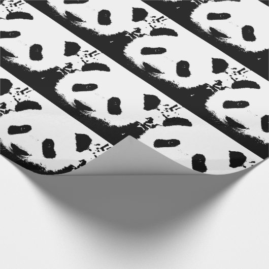 Pop Art Panda kerst inpakpapier (Hoek)