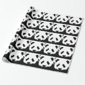 Pop Art Panda kerst inpakpapier (Uitgerold)