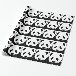 Pop Art Panda Kerst Inpakpapier