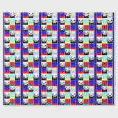 Pop Art Panda Kunst Weihnachtspapier Cadeaupapier (Vlak)