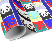 Pop Art Panda Kunst Weihnachtspapier Cadeaupapier (Rol Hoek)