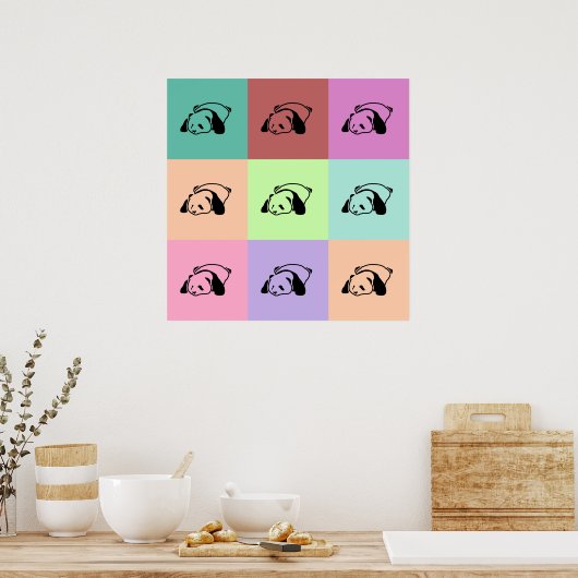 Pop Art Panda Poster (Keuken)