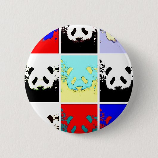 Pop Art Panda Ronde Button 5,7 Cm (Voorkant)