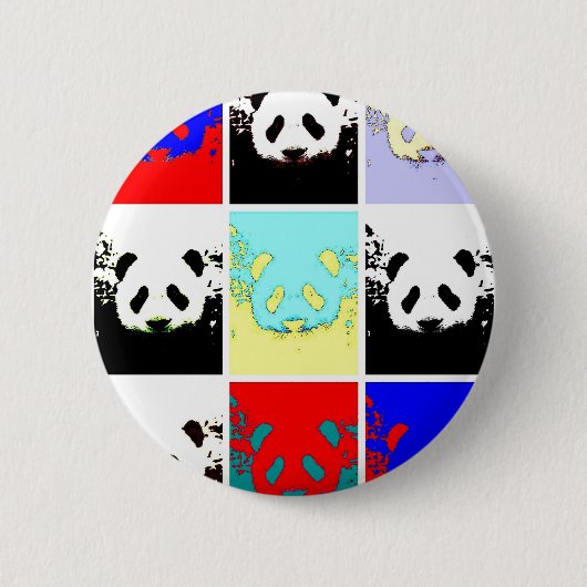 Pop Art Panda Ronde Button 5,7 Cm (Voorkant)