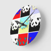 Pop Art Panda Ronde Klok (Hoek)