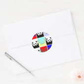 Pop Art Panda Ronde Sticker (Envelop)