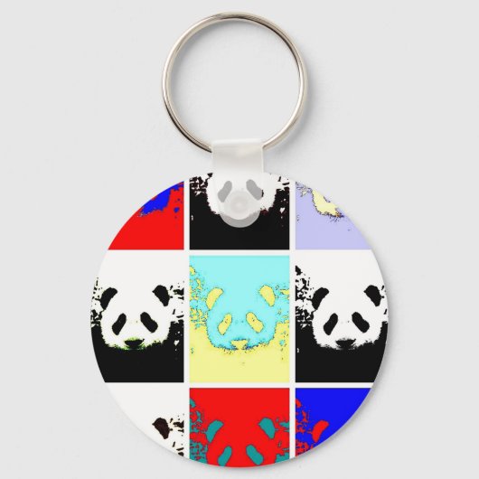 Pop Art Panda Sleutelhanger (Voorkant)