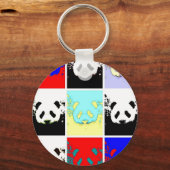 Pop Art Panda Sleutelhanger (Voorkant)