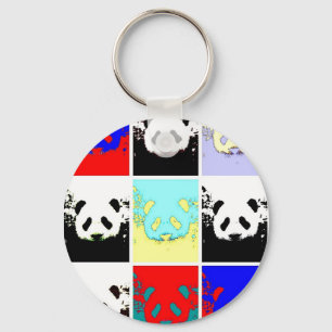 Pop Art Panda Sleutelhanger
