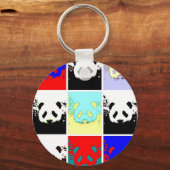 Pop Art Panda Sleutelhanger (Voorkant)
