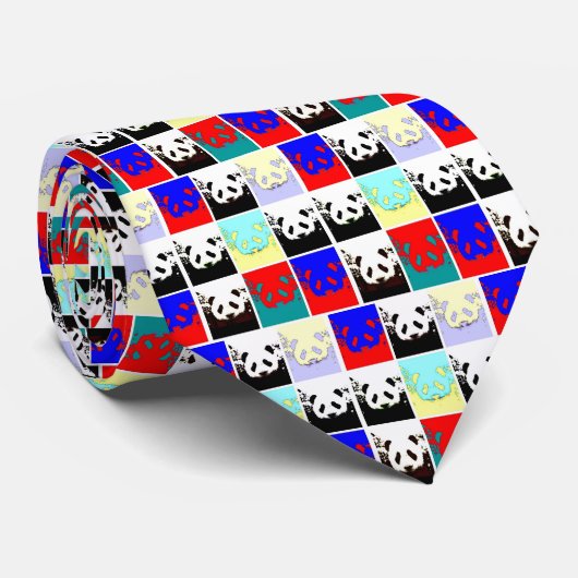 Pop Art Panda Stropdas (Opgerold)