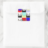 Pop Art Panda Vierkante Sticker (Tas)