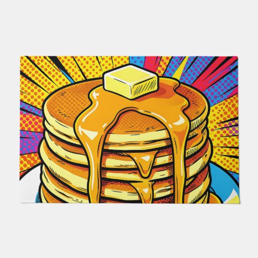 Pop Art Pannenkoeken Stapel Stroop Deurmat (Voorkant)