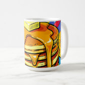 Pop Art Pannenkoeken Stapel Stroop Koffiemok (Voorkant rechts)