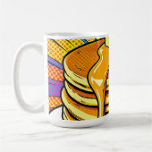 Pop Art Pannenkoeken Stapel Stroop Koffiemok (Links)