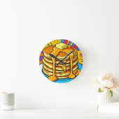 Pop Art Pannenkoeken Stapel Stroop Ronde Klok (Huis)