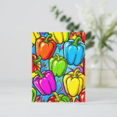 Pop Art Paprika Patroon Briefkaart (Staand voorkant)