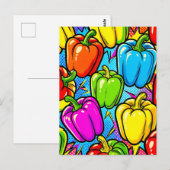Pop Art Paprika Patroon Briefkaart (Voorkant / Achterkant)