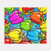 Pop Art Paprika Patroon Fleece Deken (Voorkant (Horizontaal))
