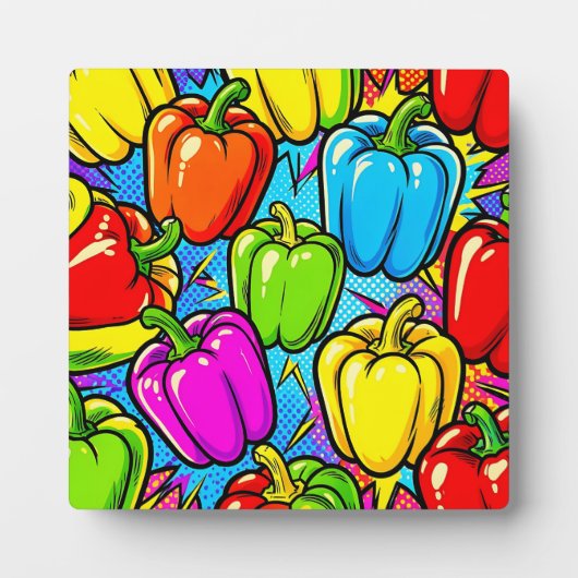 Pop Art Paprika Patroon Fotoplaat (Voorkant)