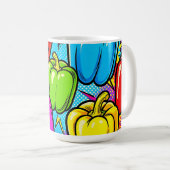 Pop Art Paprika Patroon Koffiemok (Voorkant rechts)