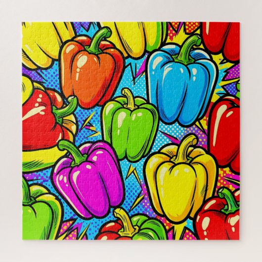 Pop Art Paprika Patroon Legpuzzel (Verticaal)