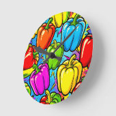 Pop Art Paprika Patroon Ronde Klok (Hoek)