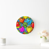 Pop Art Paprika Patroon Ronde Klok (Huis)
