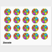 Pop Art Paprika Patroon Ronde Sticker (Vel)