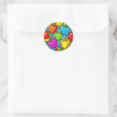 Pop Art Paprika Patroon Ronde Sticker (Tas)