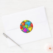 Pop Art Paprika Patroon Ronde Sticker (Envelop)