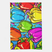 Pop Art Paprika Patroon Theedoek (Verticaal)
