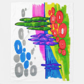 Pop Art Paradijs – Krachtig Grafisch Landschap Fleece Deken (Voorkant)