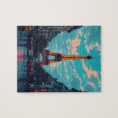 Pop Art Paris – levendig Retro stadsbeeld Legpuzzel (Horizontaal)