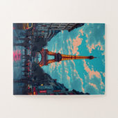Pop Art Paris – levendig Retro stadsbeeld Legpuzzel (Horizontaal)