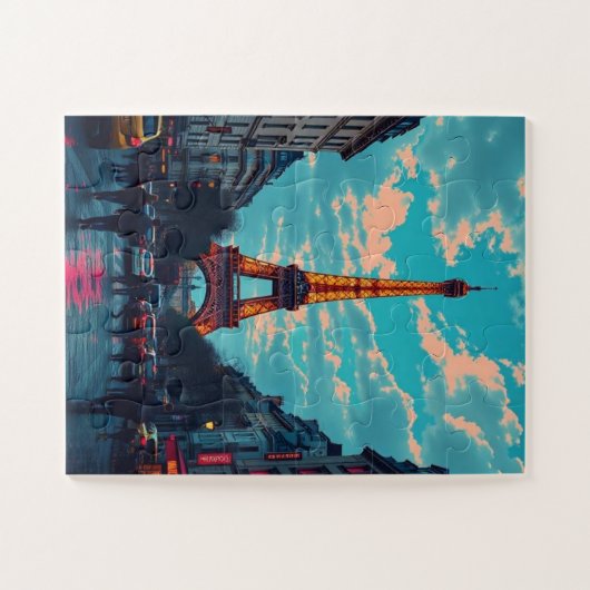 Pop Art Paris – levendig Retro stadsbeeld Legpuzzel (Horizontaal)