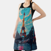 Pop Art Paris – levendig Retro stadsbeeld Schort (Insitu)