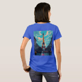 Pop Art Paris – levendig Retro stadsbeeld T-shirt (Achterkant volledig)