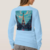 Pop Art Paris – levendig Retro stadsbeeld T-shirt (Achterkant)